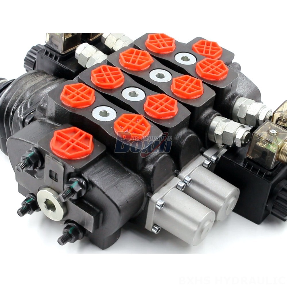 SD8 Solenoid and Joystick 3 Spool Sectional Directional Valve: Your Source for Hydraulic Control detail image